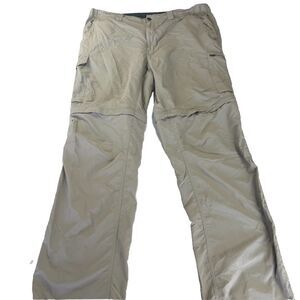 Columbia Convertible Pants Mens 40x36 Khaki Omni-Shade Zip Off Cargo Hiking Camp